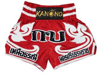 Personalise Red Muay Thai Shorts : KNSCUST-1193